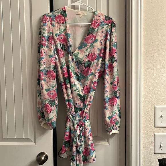 WAYF Multicolor Sequin floral dress - Picture 1 of 5